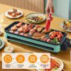 NewHome 2000W Electric Indoor Grill 2 in 1 Electric BBQ Gill with Grill Net Removable Plate 5 Temperature Control 3 Small Trays Dishwasher Safe