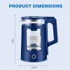 2.3L Electric Glass Kettle Glass Fast Boil LED Lights Indicator