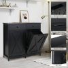 Black Multipurpose 2 Drawer / 2 Tilt Out 10gL Kitchen Laundry Trash/Recycle Storage
