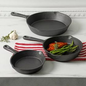 Cast Iron Skillet Set 3 - 6, 8 and 10 inch