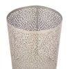 1.3 Gallon Metal Floral Pattern Trash Can Waste Basket in Silver