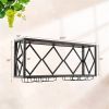 Industrial Rustic Brown Wood Metal Wall Mounted Wine Rack Shelf