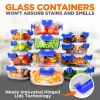 24-Piece Glass Food Storage Container Bakeware Set with Snap Locking Lids