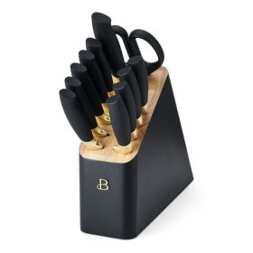 Black Sesame by Drew Barrymore, Beautiful 12 Piece Stainless Steel Knife Set
