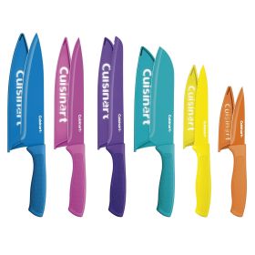 Cuisinart 12-Piece Ceramic Coated Color Knife Set with Blade Guards