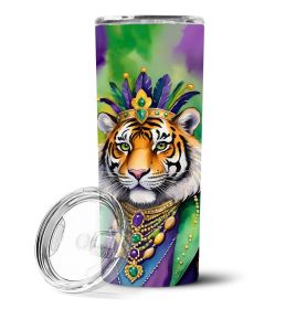 Tiger the King of Mardi Gras Stainless Steel Skinny Tumbler Vacuum Double Walled Reusable Insulated Tumbler Travel Cup for Coffee Cocktails Gift