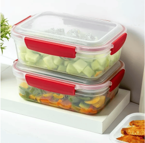 5 Pack Stackable Food Storage Containers Airtight & Leakproof Set Snap Lock Lids (amount: 900)