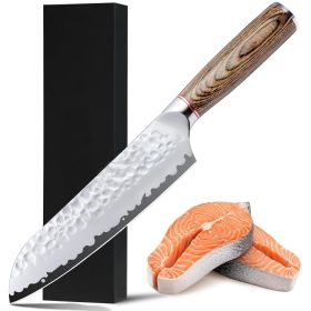Professional Slicing Knife With Rosewood Handle And Gift (Option: Santoku knife)