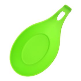 Heat Insulated Silicone Spoon Mat (Color: Green)