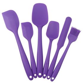 6 Piece Silicone Kitchen Tool Set (Color: 6PCS Purple)