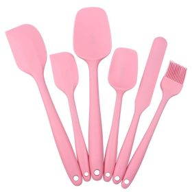 6 Piece Silicone Kitchen Tool Set (Color: 6PCS Pink)