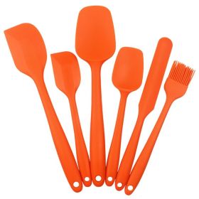 6 Piece Silicone Kitchen Tool Set (Color: 6PCS Orange)