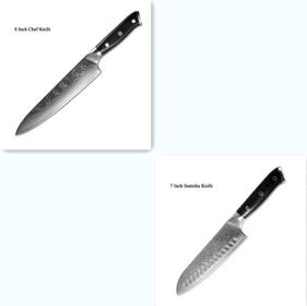 Japanese Damascus steel knife (Option: 2 pieces set)