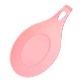 Heat Insulated Silicone Spoon Mat (Color: Pink)