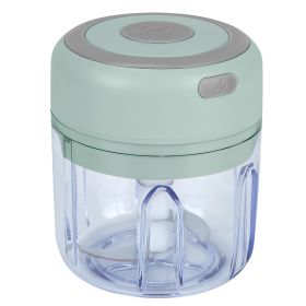 Mini Electric Garlic Chopper 8.45 OZ Cordless Rechargeable Food Blender (Option: Green-1Pc)