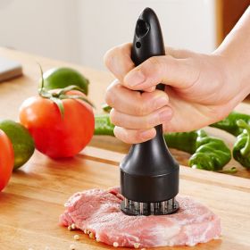 Stainless Steel Needle Top Professional Meat Meat Tenderizer (Color: Black)