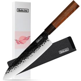 Razor Sharp Qulajoy 7 Inch Santoku Professional Japanese Chef Knife with Octagonal Rosewood Handle (Option: Chef)