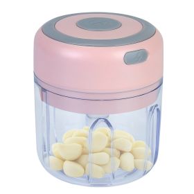 Mini Electric Garlic Chopper 8.45 OZ Cordless Rechargeable Food Blender (Option: Pink-1Pc)