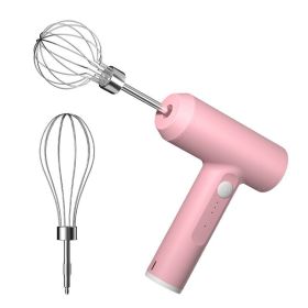 3-Speed Portable Wireless Electric Food Mixer (Color: Pink)