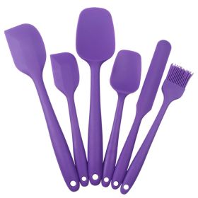 6pcs Silicone Kitchenware Utensil & Tool Set (Color: 6PCS Purple)