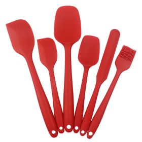 6pcs Silicone Kitchenware Utensil & Tool Set (Color: 6PCS Red)