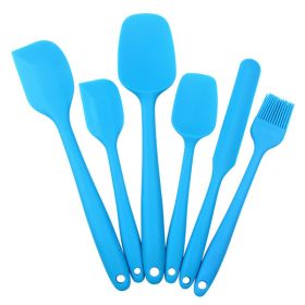 6pcs Silicone Kitchenware Utensil & Tool Set (Color: 6PCS Blue)