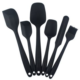 6pcs Silicone Kitchenware Utensil & Tool Set (Color: 6PCS Black)