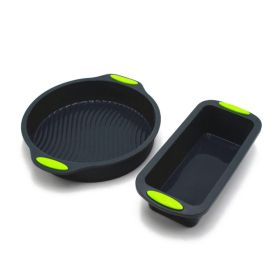 Microwave and Dishwasher Safe Non-Stick Round Silicone Food Grade Baking Pan (Color: Black)