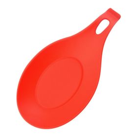 Heat Insulated Silicone Spoon Mat (Color: Red)
