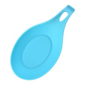 Heat Insulated Silicone Spoon Mat (Color: Blue)